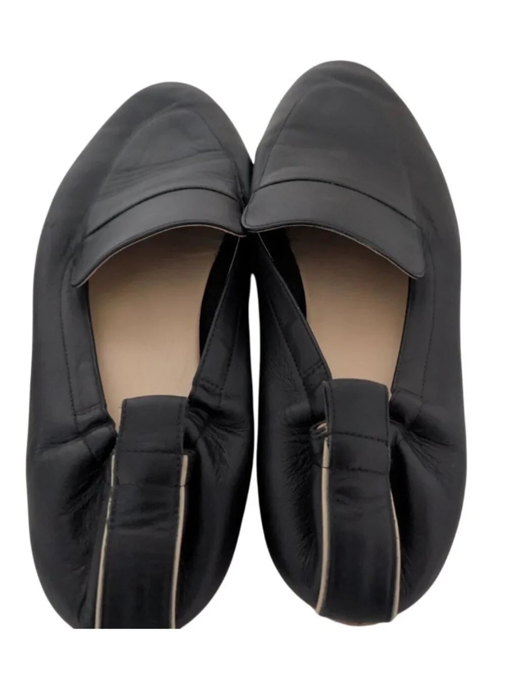 Everlane The Day Loafer Black Leather Slip On Flats Womens Size 9 Good